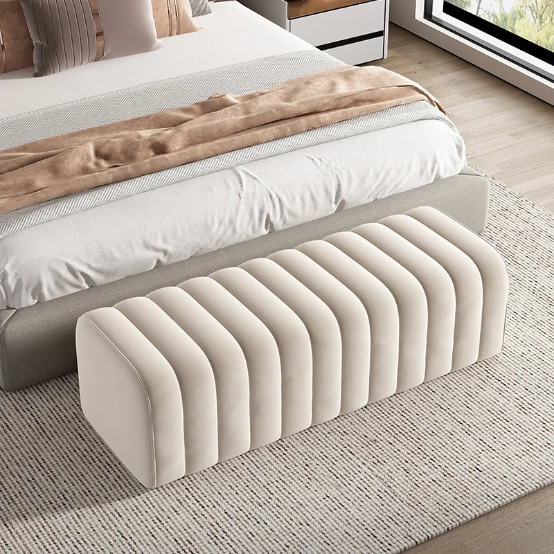 banc en velours nordique repose-pieds doux et élégant - vue 11 sur 14