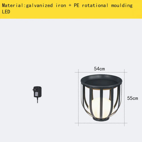 Solar-Stehleuchte im modernen Stil mit Acrylkugel und Metallstecker - vue 18 sur 18