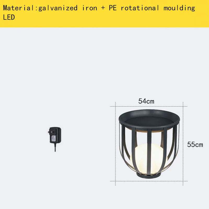 Solar-Stehleuchte im modernen Stil mit Acrylkugel und Metallstecker - vue 17 sur 18