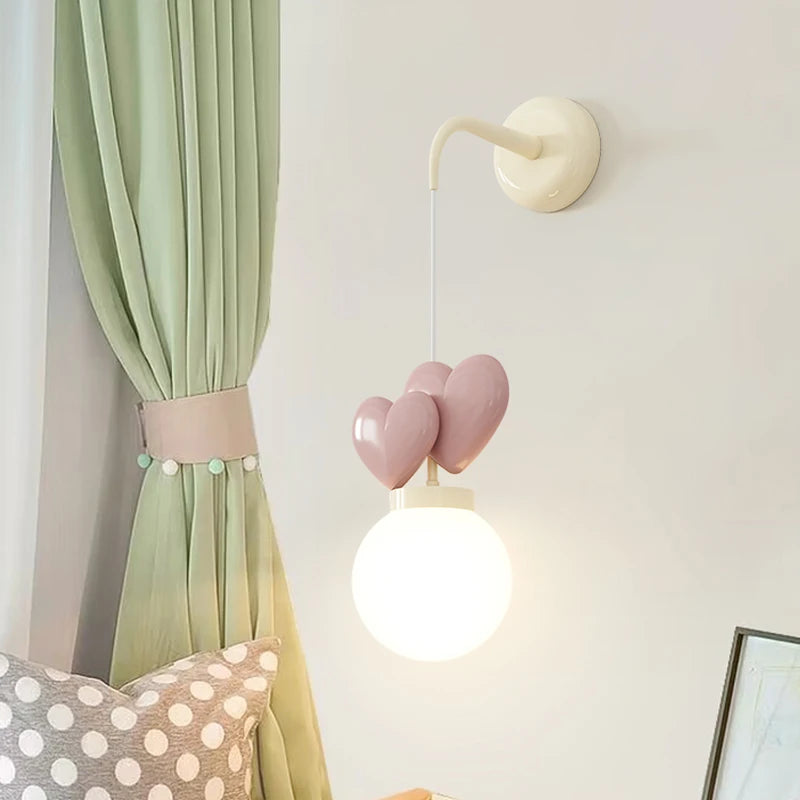 Children's Room Hanging Wall Light Purple Red Pink Love Wall Lamp for Nursery School Kids Baby Room Decorative Night Lamps E27 - vue 5 sur 11