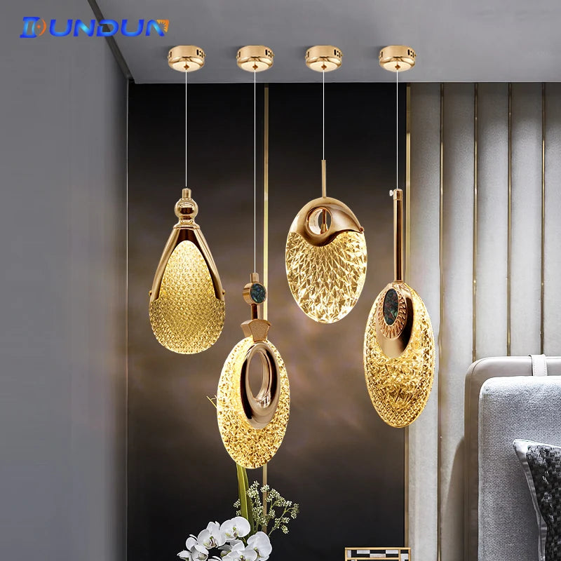 Suspension LED en cristal design nordique décorative idéale maison - vue 2 sur 6