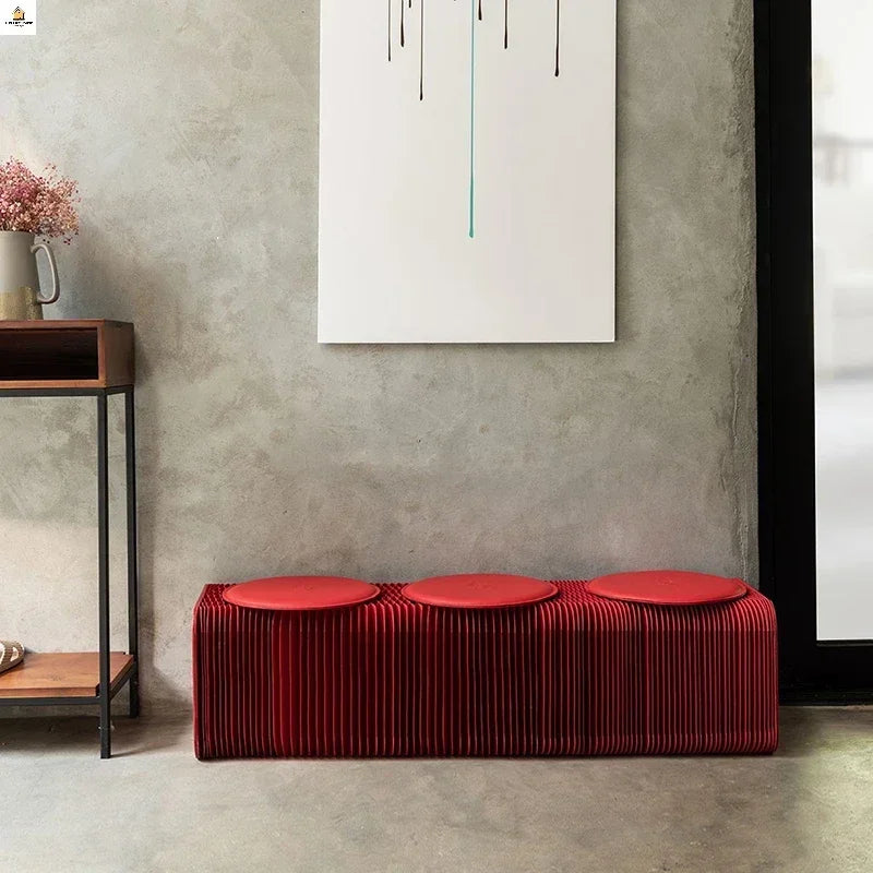 Creative and Environmentally Friendly Folding Retractable Low Stool, Fashionable Bench, Home and Restaurant, Paper Folding Chair - vue 4 sur 22