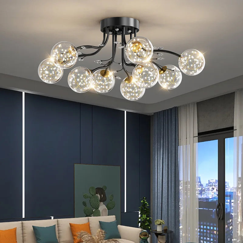 lustre led moderne en fer pour loft élégant - vue 3 sur 18