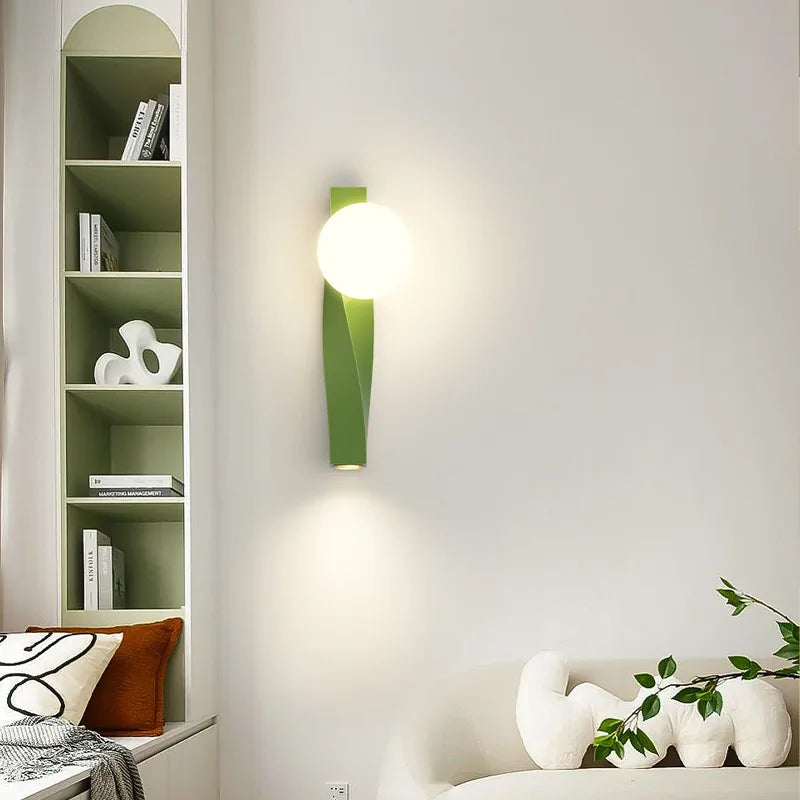 applique murale led en aluminium et verre rotatif - vue 3 sur 12