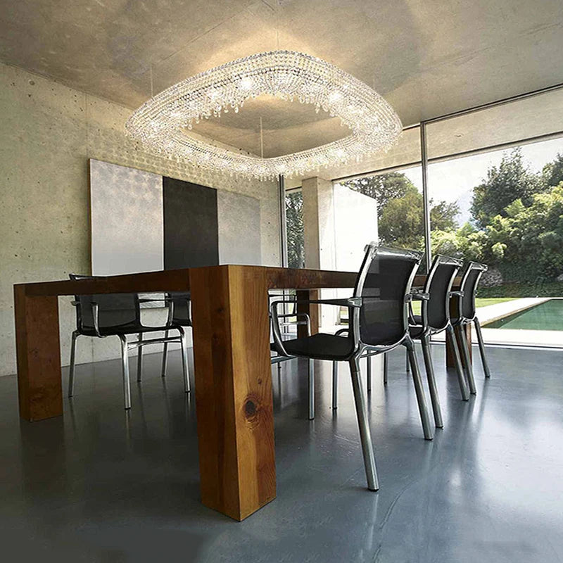 Lustre en cristal décoratif pour éclairage intérieur élégant