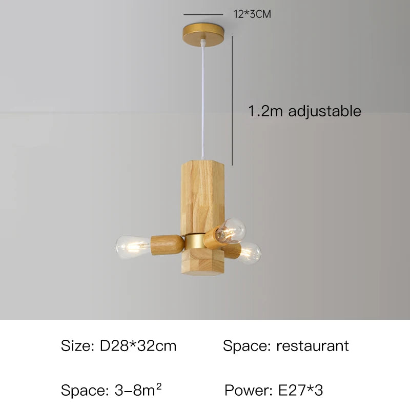 Nordische Pendelleuchte aus Holz für elegante Inneneinrichtung