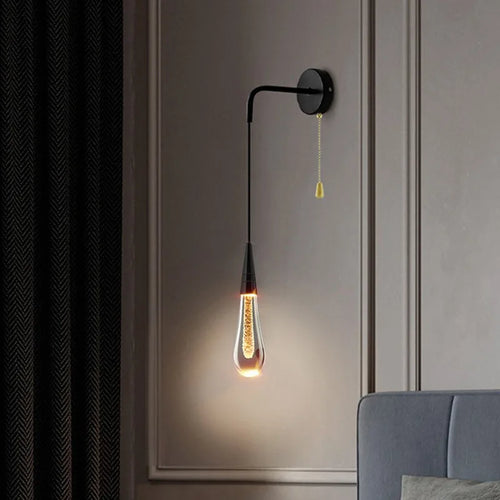 applique murale goutte d'eau avec interrupteur marche/arrêt led nuit