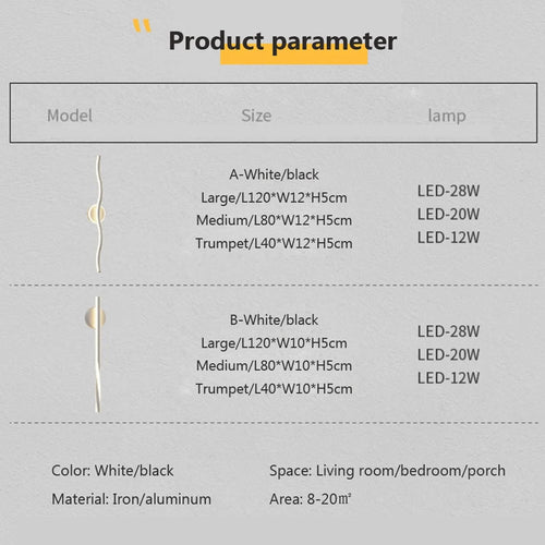 LED-Wandleuchte minimalistisch modernes Design dekorative Leuchte - vue 5 sur 12