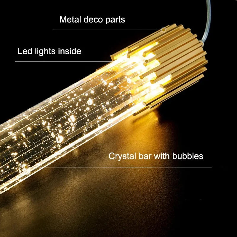 lustre en cristal led moderne pour hôtel et bar créatif - vue 7 sur 22