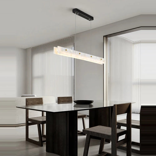 lustre en marbre acier inoxydable à led dimmable pour éclairage intérieur