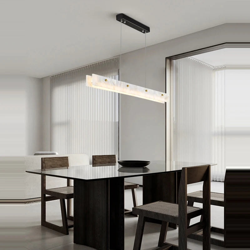 lustre en marbre acier inoxydable à led dimmable pour éclairage intérieur - vue 6 sur 10