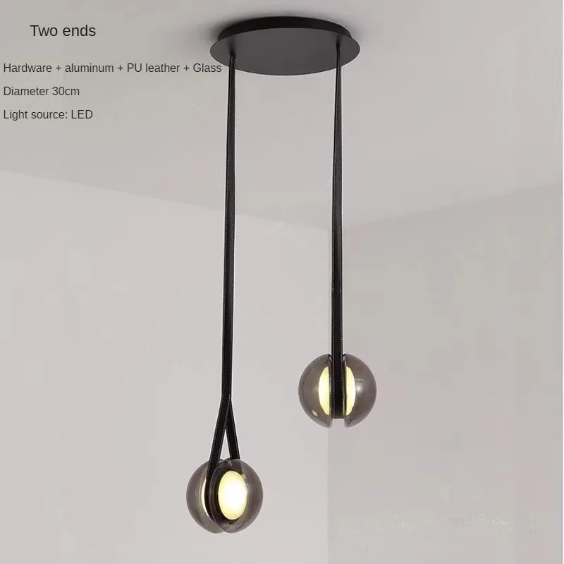 lustre créatif yoyo en verre pour décoration moderne intérieure - vue 8 sur 9