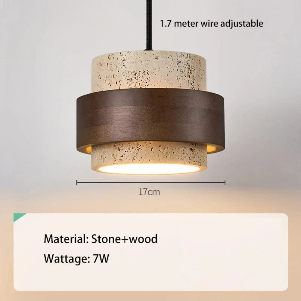 lustre moderne en bois et marbre pour décoration élégante - vue 7 sur 7
