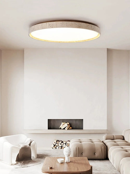 Led plafonnier pierre Downlight monté en Surface rétro luminaires noyer bûche bois couleur chambre salon grande lumière