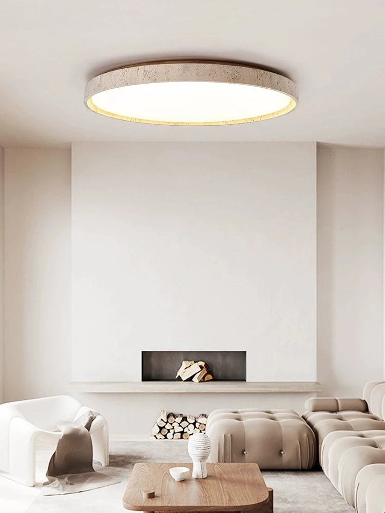 Led plafonnier pierre Downlight monté en Surface rétro luminaires noyer bûche bois couleur chambre salon grande lumière - vue 4 sur 13