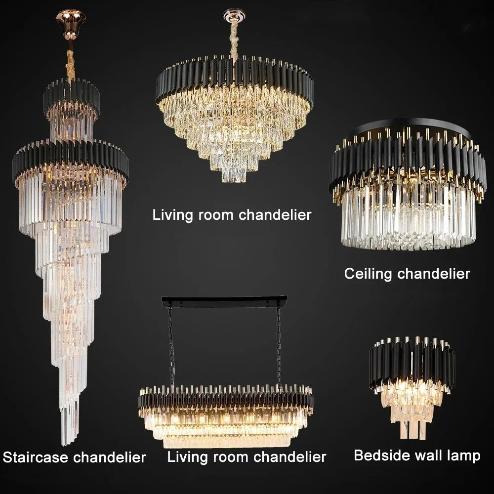 plafonnier led suspendu en cristal design nordique décoratif - vue 7 sur 12