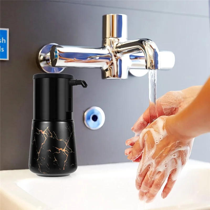 Automatic Soap Dispenser Kitchen, Foaming Soap Dispenser Bathroom, Foam Soap Dispenser Touchless for Bathroom Black - vue 6 sur 6
