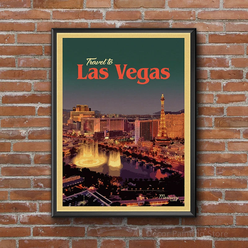 affiche vintage de voyage dans le monde entier
