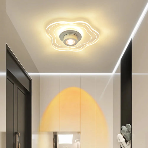 plafonnier encastré led nordique simple avec spots - vue 3 sur 9