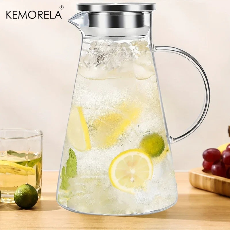 Carafe en verre avec tasses poignée grande capacité