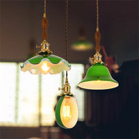 Industrielle Vintage-Pendelleuchte aus Kupfer und Glas, ideal für den Loft