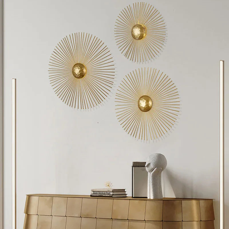 applique murale led soleil art déco pour hôtel boutique - vue 2 sur 11