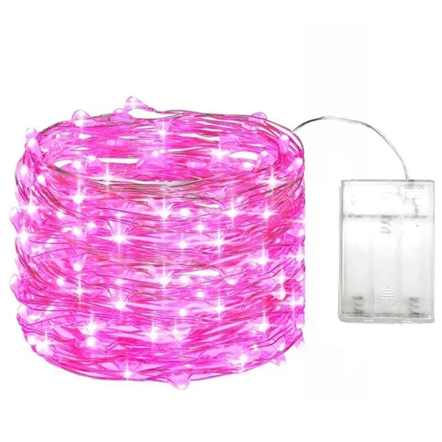 LED-Lichterkette mit Kupferdraht für festliche und stimmungsvolle Dekoration