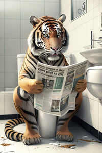 décoration murale humoristique avec animaux sur toilettes