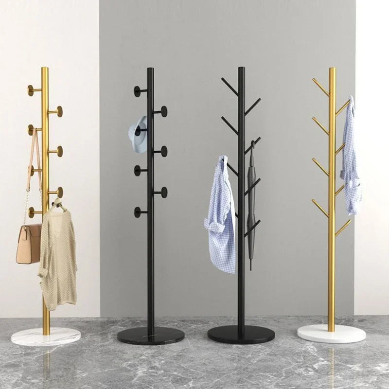 Metal Standing Holder for Purse, Tree with Light, Luxury Rock Plate Base, Marble Scarf and Bag Rack, Minimalist Stand