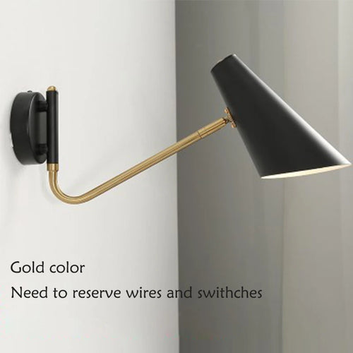 Applique murale réglable interrupteur vintage led flexible noir/or - vue 9 sur 10