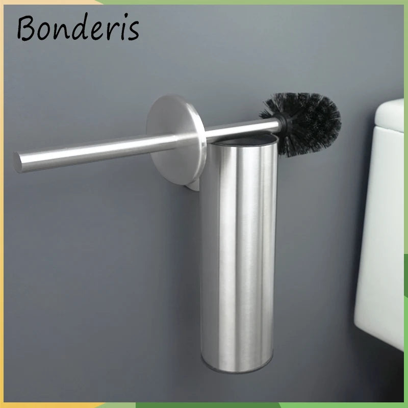 porte brosse de toilette mural en acier inoxydable pour nettoyage et rangement - vue 4 sur 12