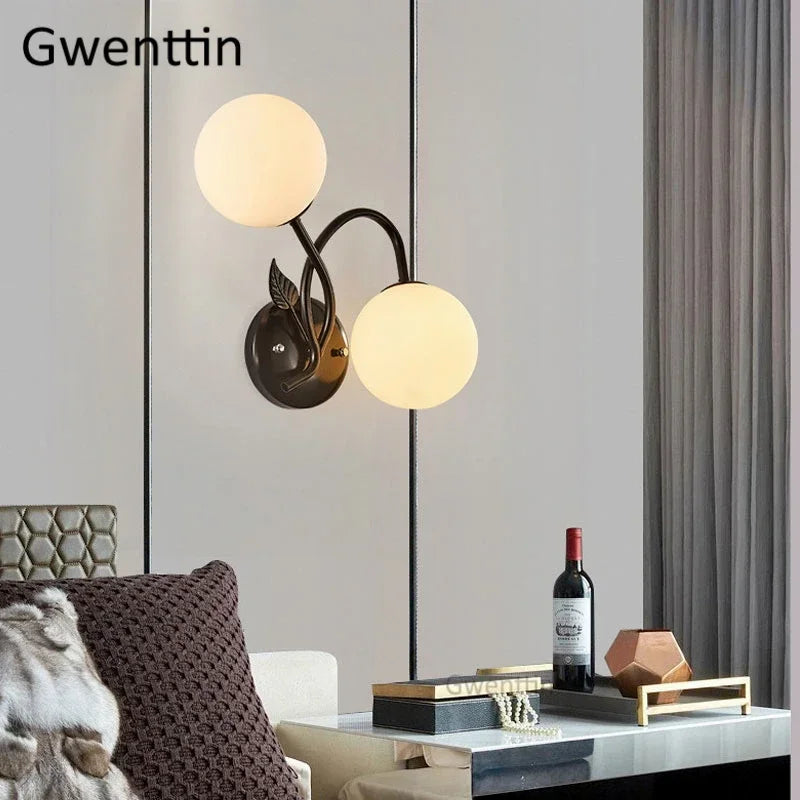 Wandleuchte mit Glaskugel für moderne Inneneinrichtung - vue 6 sur 14