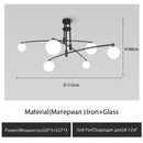 Minimalistischer Kronleuchter aus Glas im nordischen Stil für die Innendekoration