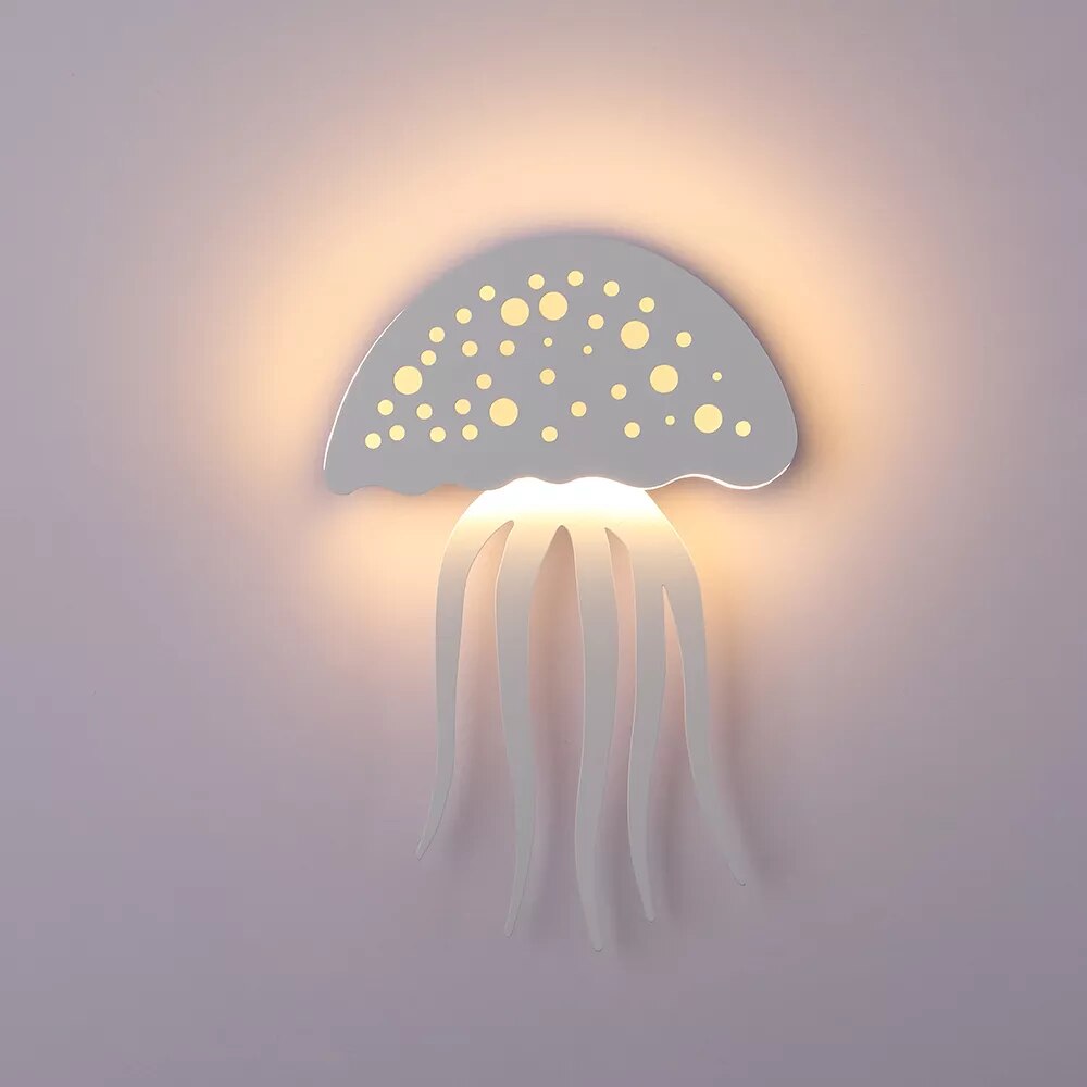 Weiße LED-Wandleuchte in Quallenform - vue 2 sur 7