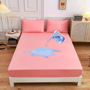 Kuup Safe Waterproof Mattress Protector, Soft Comfortable Breathable Solid Color Bedding Mattress Cover Fitted, No Pillowcases