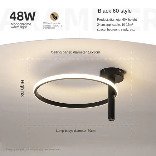 Moderner LED-Deckenleuchte Minimalistisch Ringförmig für Wohnräume - vue 14 sur 24