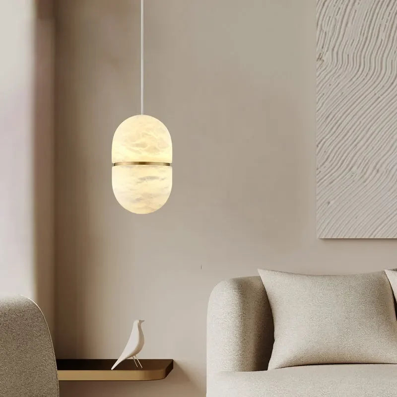 lustre moderne en marbre pour décoration d'intérieur suspendue - vue 2 sur 7