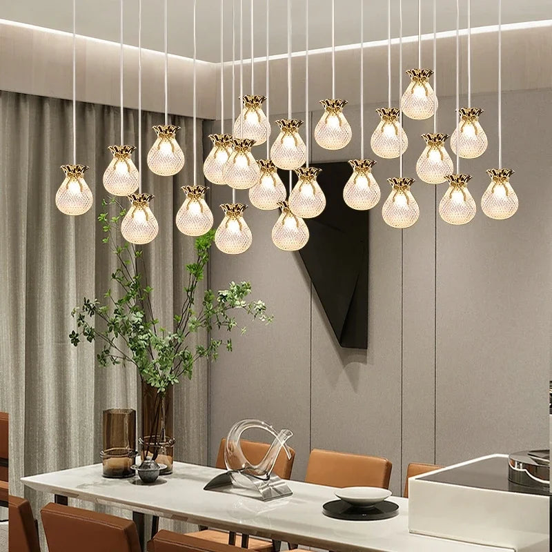 suspension Nordique comptoir allée salle à manger fenêtre chambre moderne Simple luxe sac petit LED - vue 7 sur 15