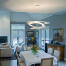 Moderne LED-Pendelleuchte im nordischen Stil mit Spiraldesign