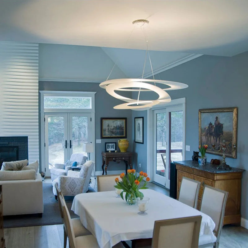 Moderne LED-Pendelleuchte im nordischen Stil mit Spiraldesign - vue 3 sur 6