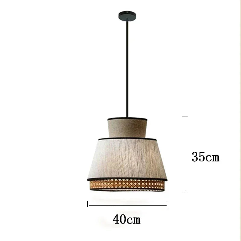 Vintage Pendelleuchte aus handgeflochtenem Rattan für die Inneneinrichtung