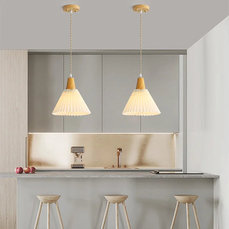lustre suspendu moderne en bois pour décoration - vue 7 sur 10