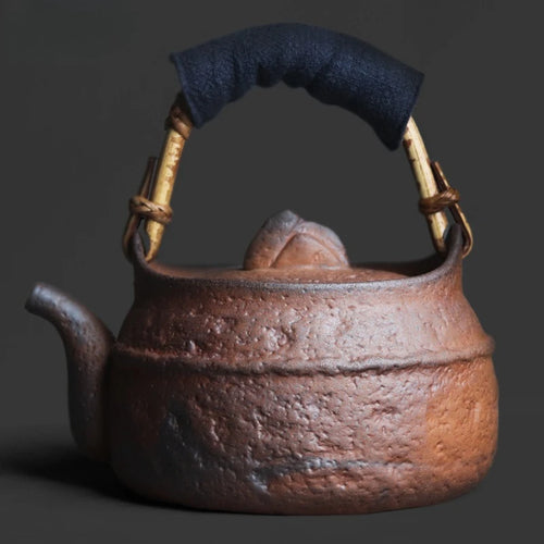 Théière céramique style roche zen retro artisanale