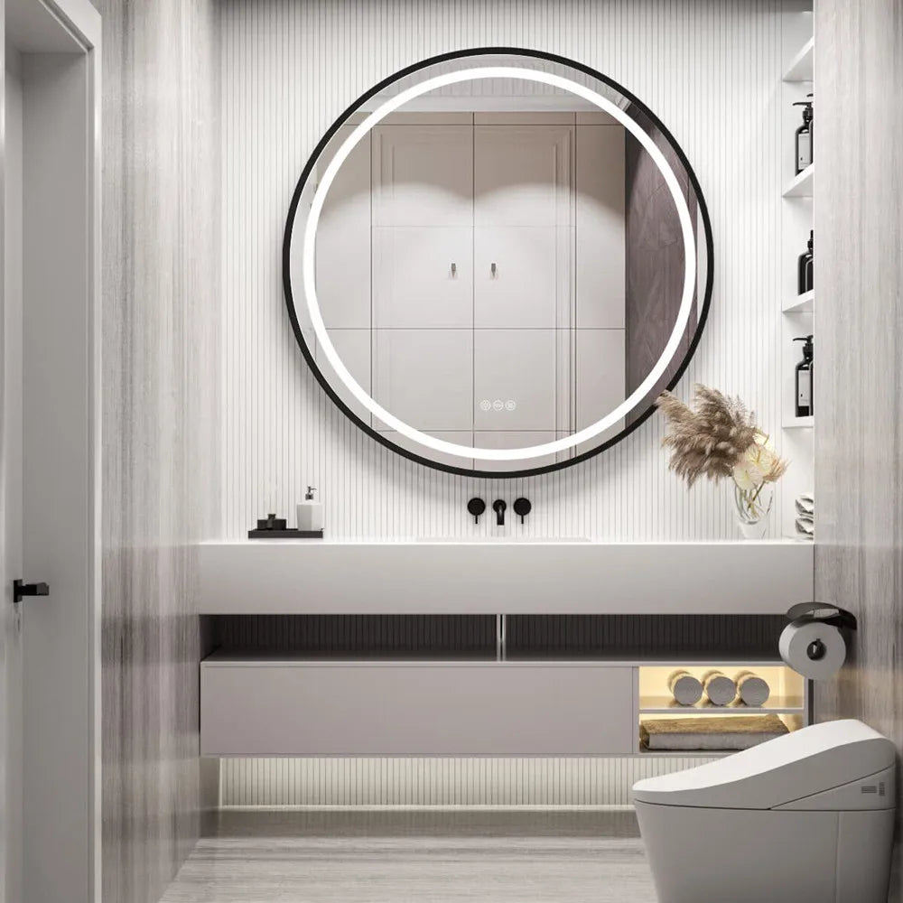 miroir lumineux rond avec intensité variable et antibuée - vue 10 sur 10