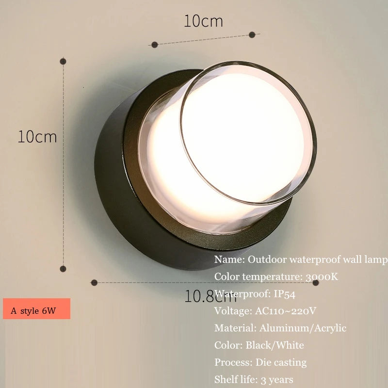 applique murale led étanche en aluminium pour jardin - vue 6 sur 15