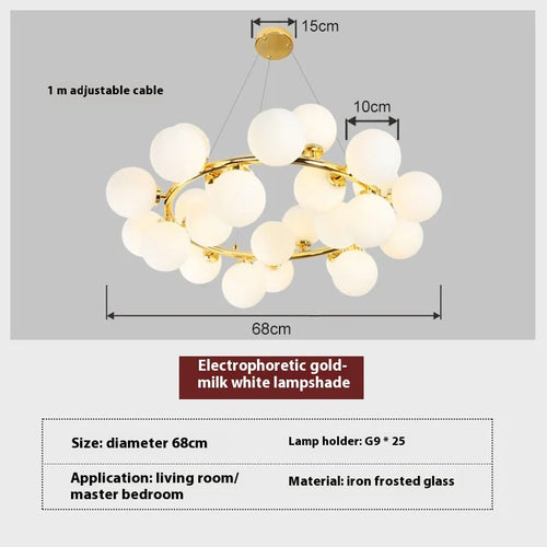 Kreative und minimalistische Pendelleuchte aus satiniertem Glas im nordischen Design - vue 9 sur 9