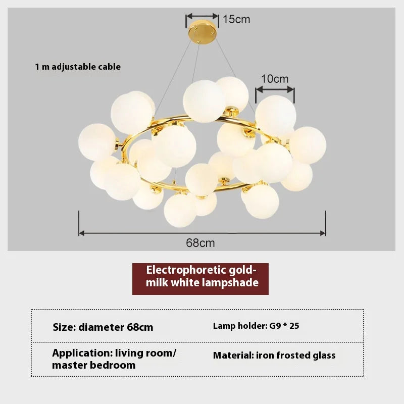 Kreative und minimalistische Pendelleuchte aus satiniertem Glas im nordischen Design - vue 8 sur 9