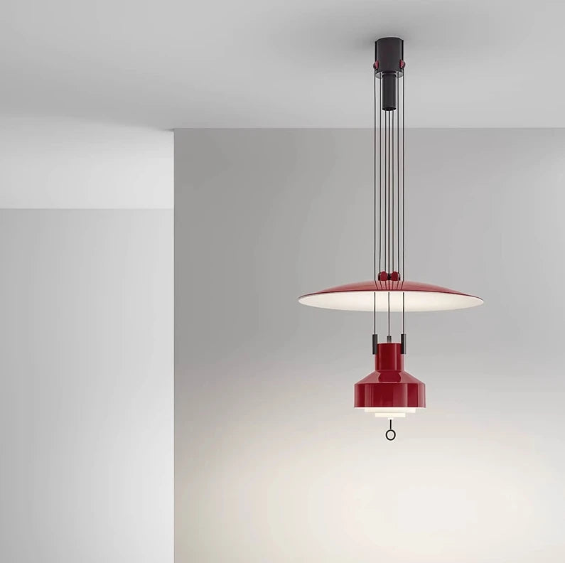 Nordic Creative LED Restaurant Stretching UFO Pendant Light Modern and Simple Vintage Dining Table and Bar Adjustable Ring Light - vue 6 sur 13