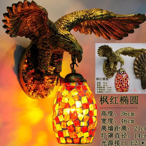Wandleuchte Eagle Boho Retro Kunstvolle Dekoration - vue 14 sur 18