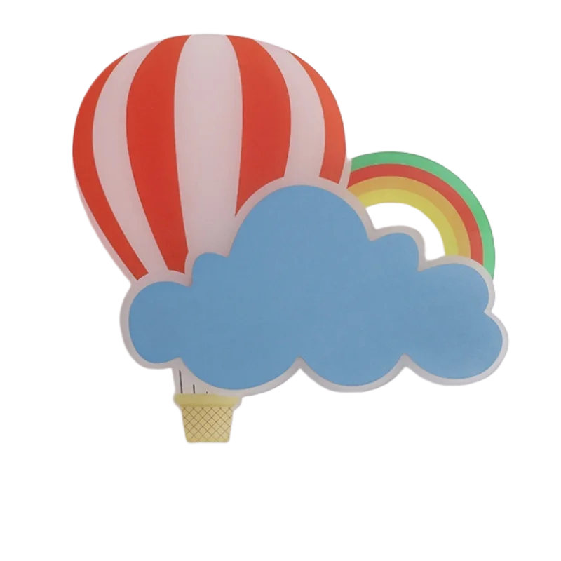 applique murale led nuage montgolfière dessin animé pour enfant